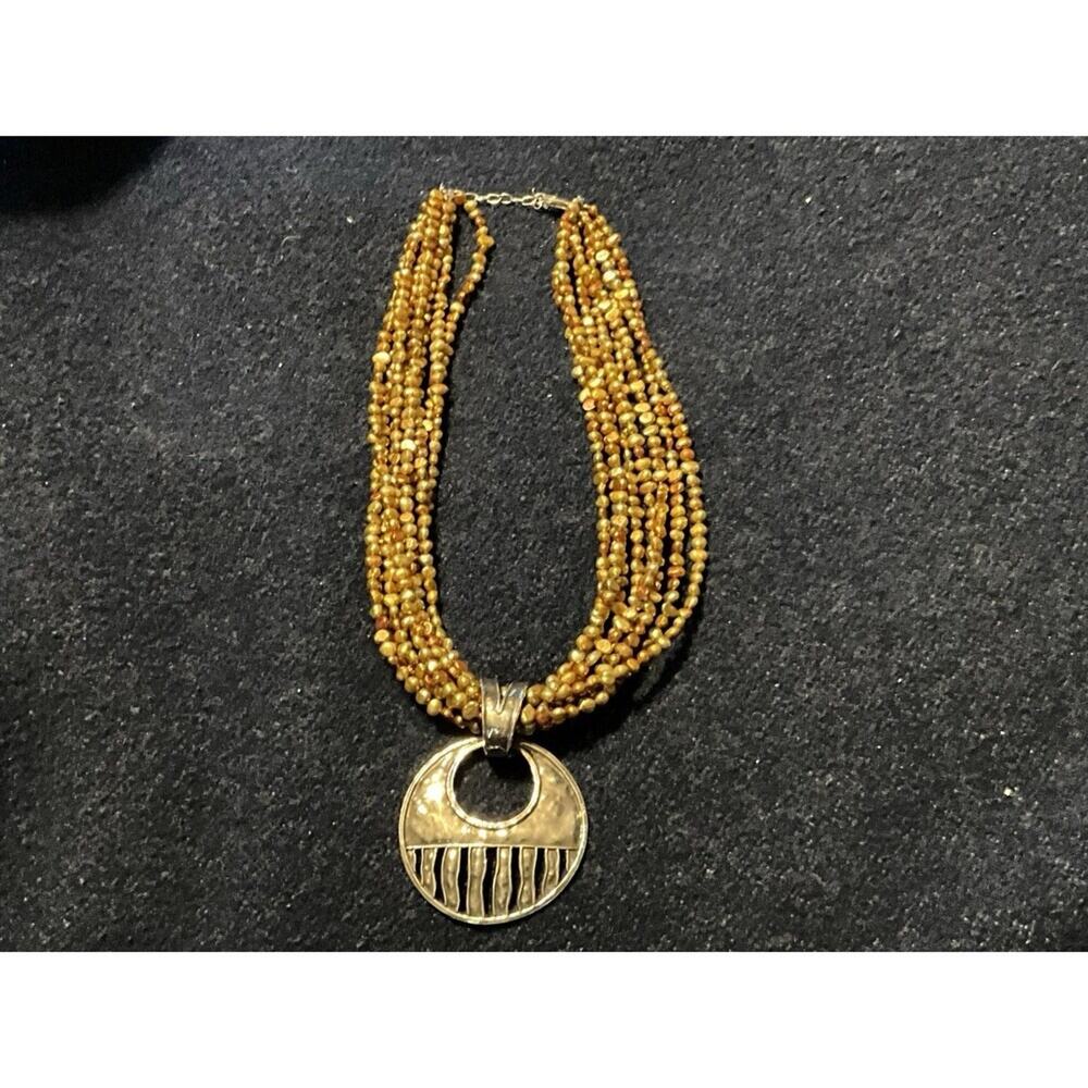 14in Silpada Pearls & Silver Tone Pendant Necklace